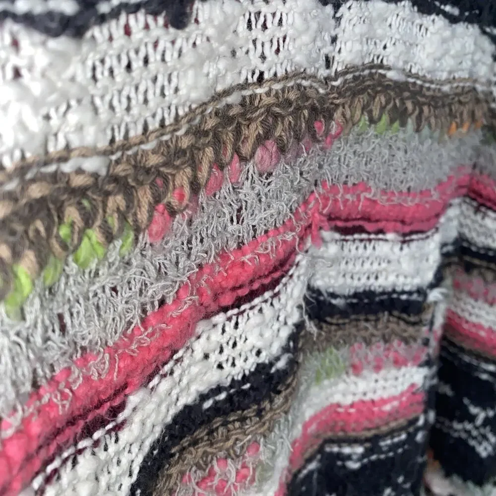 Free People Hippie Boho Festival Bubble Tea Hooded Poncho M/L - Picture 5 of 10